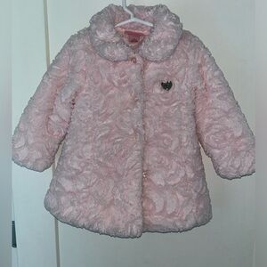 Juicy Couture kids plush coat sz 3T NWOT  pink textured faux fur